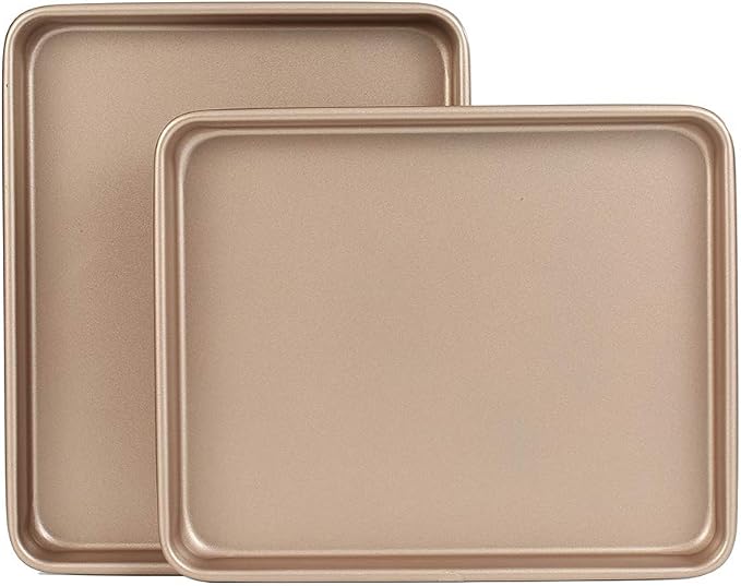 Nonstick Baking Sheet Pan Oven Set for Kitchen Cooking, 13 inch Cookie Sheet Bake for Home Goods Baking Dishes, Walooza Carbon Steel Roast Pan Non Stick Bakeware Trays, Baking Supplies Essentials Sets
