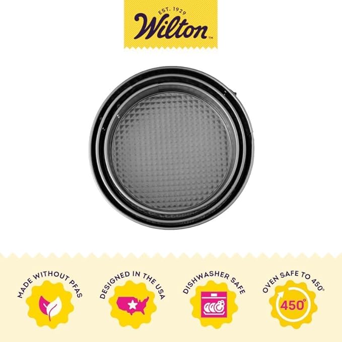 Wilton Gold Non-Stick 8,9,10 in Springform Cheesecake Pan Set, Stainless Steel Bakeware, Made without PFAs, Packaging May Vary