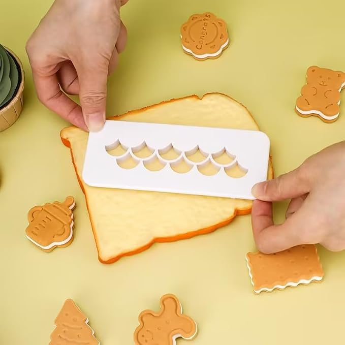 3Pcs White Square Cookie Cutter Set,3 Size Cookie Biscuit Cutters,Geometric Multicutter Cake Fondant Cutter,Novel Creative Cake Border Decorating Use Safety Easy to Store,Baking Tools and Accessories