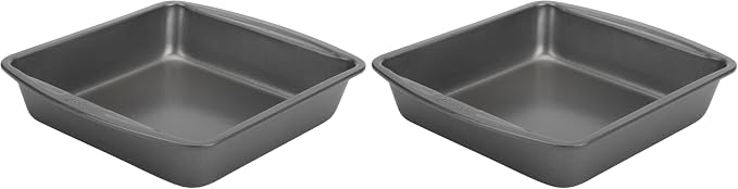 GoodCook Everyday Nonstick Steel Square Pan, 8", Gray (Pack of 2)