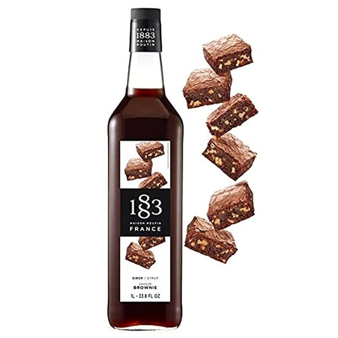 1883 Brownie Syrup for Drinks, Made in France, 1 Liter Glass Bottle