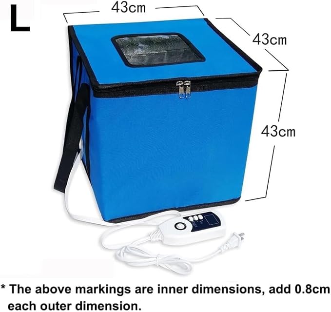 Dough Proofer Box, Folding Fermentation Bag,Household Bread Proofing Bag,with Temp Control/Reusable, for Bread Yogurt Natto Handmade Soap(Blue,Large)
