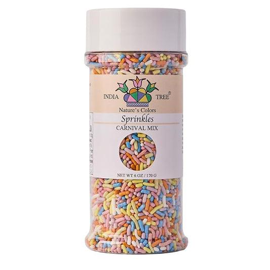 India Tree Nature’s Colors Carnival Sprinkles, 6 oz Jar