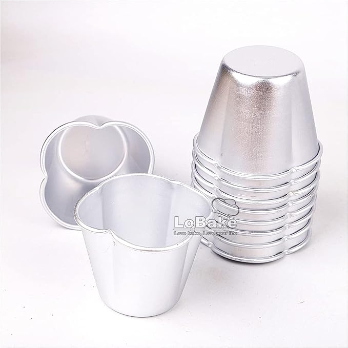 10pcs per lot Various Design Fluted Edge Wavy Flower Cup Boat Round Shape Aluminium Tart Mould Jelly Pudding Cup Cupcake Mold Baking (C09)