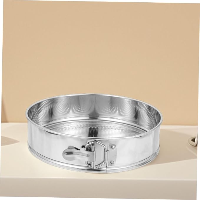 Stainless Steel 9-inch Springform Cake Pan, Leakproof Cheesecake Mold with Locking Clamp and Removable Bottom, Food-grade 304 Baking Tin for Home Kitchen Baking
