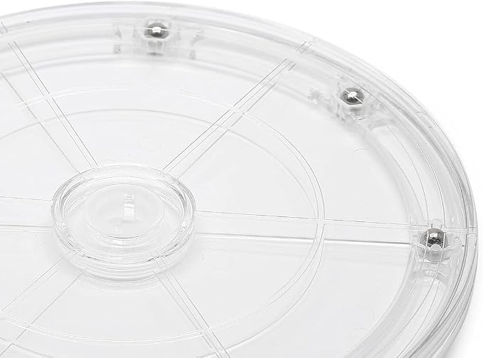 2Pcs 7” Clear Acrylic Turntable Organizer, Rotating Organizer Swivel Plate for Bathroom Kitchen Cabinet Table Spice Rack Cake Pantry