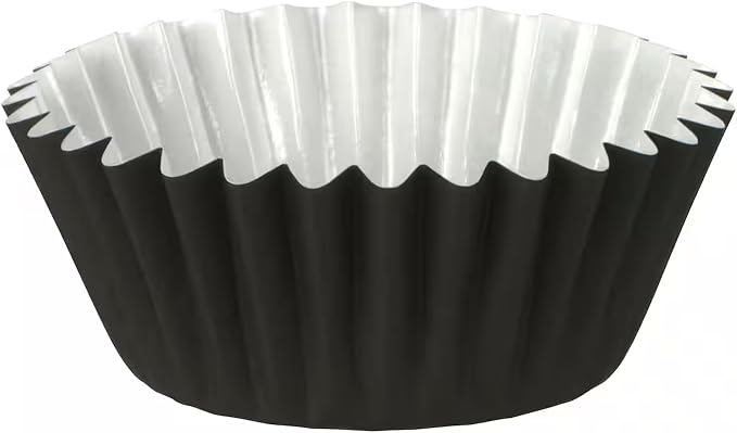 Caperci Heavy Duty Black Cupcake Liners 150pcs - Standard Grease-Resistant Paper Muffin Baking Cups, Odorless, No Muffin Pan Needed, Easily Peels (Black)