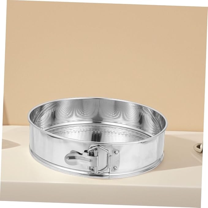 INOOMP Stainless Steel Springform Cake Pan 9-inch Removable Bottom Leakproof Lock for Cheesecake Baking Kitchen Bakeware with Reliable Spring Clip