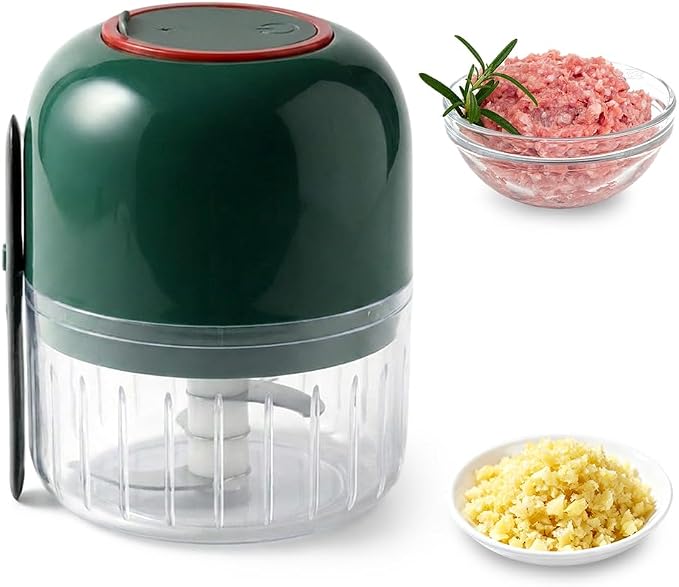 Electric Garlic Chopper, 2026 New Household Electric Garlic Crusher, Portable Cordless Mini Food Chopper Garlic Mincer for Garlic, Onion, Ginger, Chili, Spices and Fruit (Green)