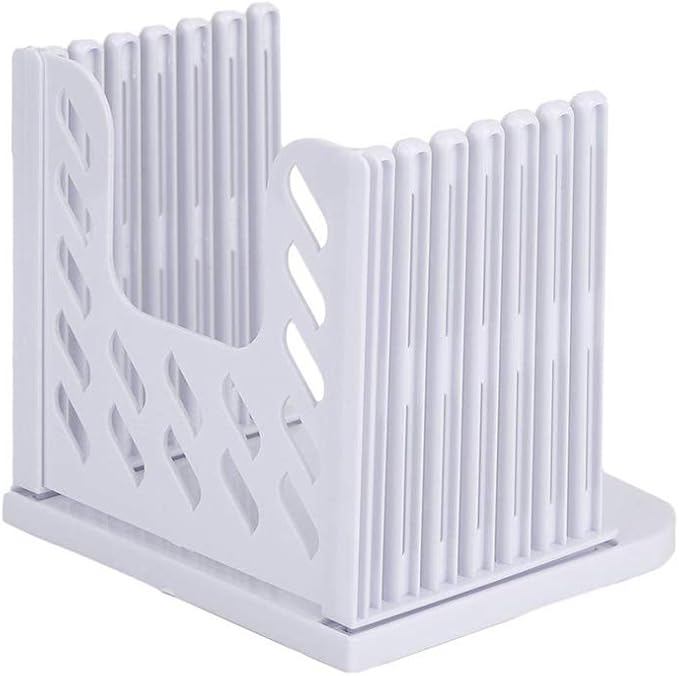 ORIONE Adjustable Toast Slicer/Cutting Guide for Homemade Bread, Plastic Bread Slicer Loaf for Slicing Bread Foldable Kitchen Baking Tools (White)