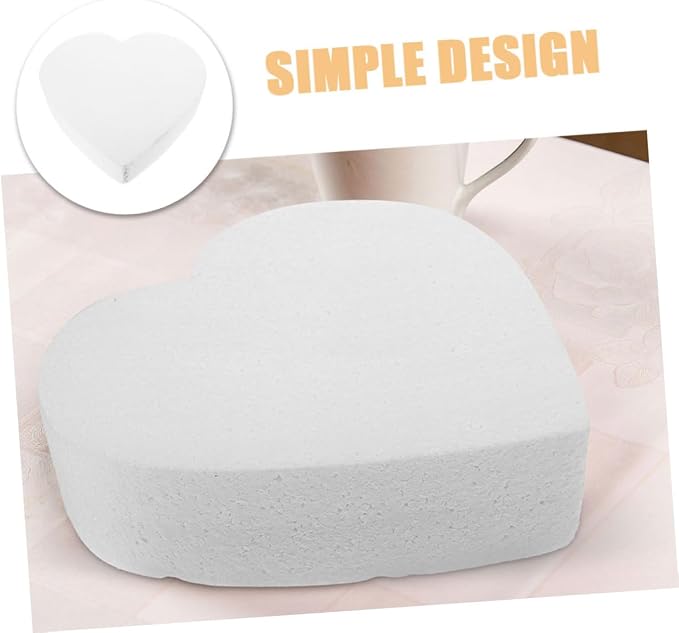STOBAZA Heart Shaped Cake Model for Decorating and Wedding Displays Reusable Faux Cake Dummy for Baking Practice and Crafting Smooth for Easy Use