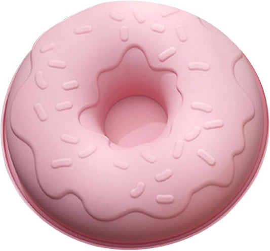 VALICLUD Silicone Donut Mold Non-stick Baking Tray Pink Doughnut Heat Kitchen Supplies for DIY Pastry and Cake Baking
