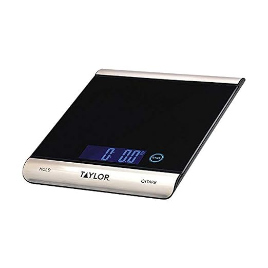 Taylor 3851 High-Capacity Digital Kitchen Scale, 33 lb, Black