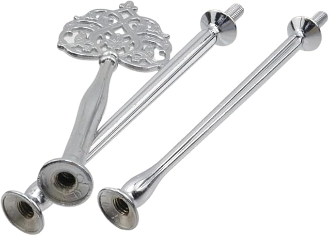 HEVSTIL 4 Set Cake Stand Hardware Kit Leaf Shape 3 Tiered Tray Hardware Fittings for Cake Stand,3 Tier Cake Stand Fittings Hardware Holder for Weeding,Party,Silver