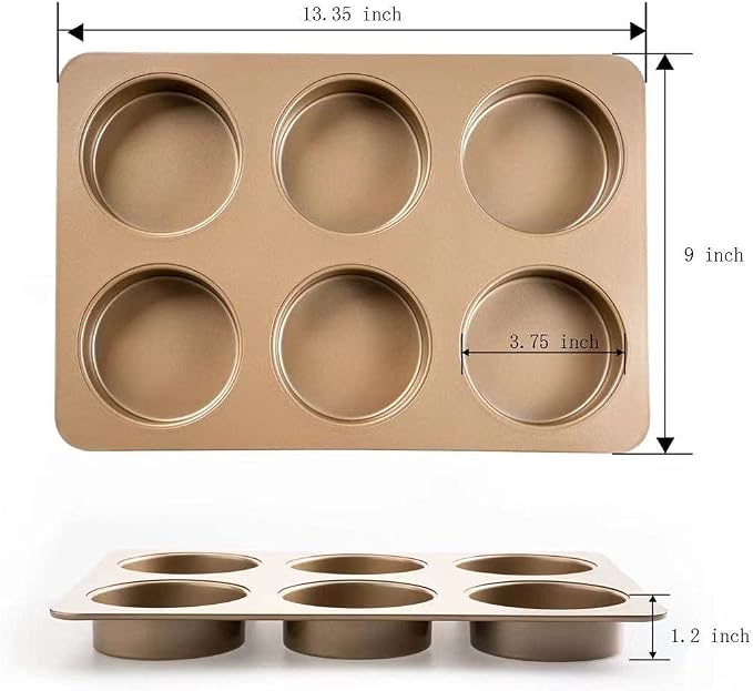 Yomvzake Hamburger Bun Pan Deep Dish Cookie Pan, Nonstick Hamburger Bread Forms 4 Inch Cake Pan Mini Round Disc Pan for Baking Burger Buns English Muffin Whoopie Pies Muffin Top