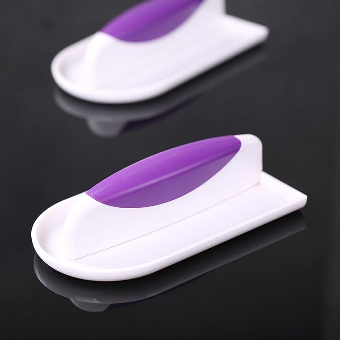 1 Piece Plastic Cake Smoother Tool Scraper with Handle Cake Icing Trowel Fondant Icing Smoother Polisher Cake Icing Smoother Cake Surface Smoother for Cakes Decorating, Purple Handle