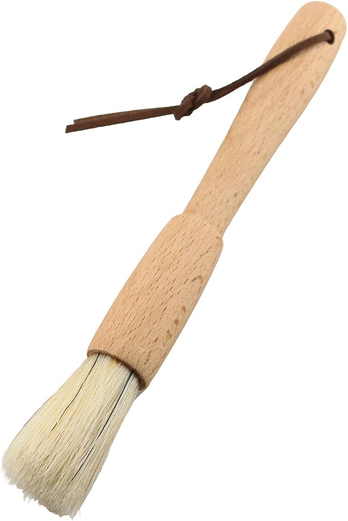 TAODAN 2PCS Wooden Handled Natural Bristle Pastry Brush Barbecue Brush Suitable for Grilling Baking Kitchen Cooking