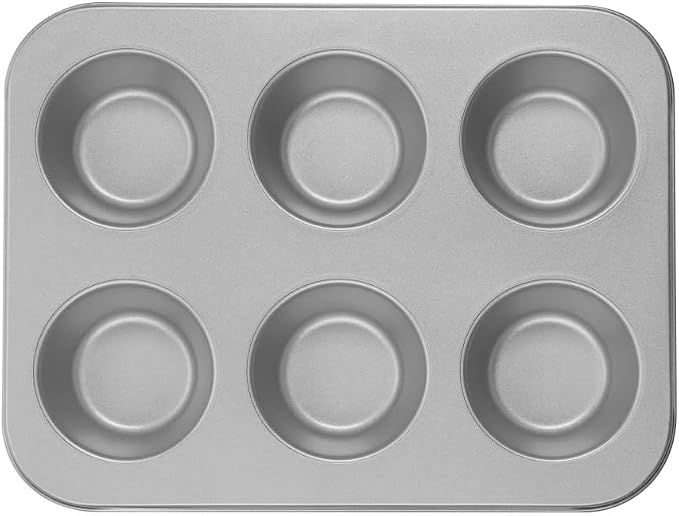 Cuisinart Chef's Classic Nonstick Bakeware 6-Cup Jumbo Muffin Pan, Silver
