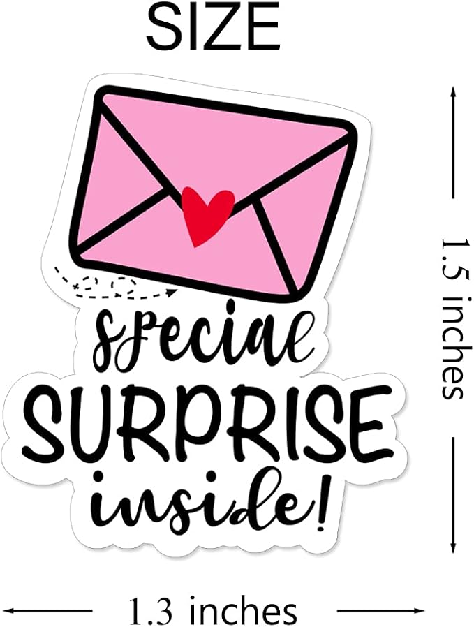 Wailozco 1.5'' Special Surprise Inside Stickers,Mystery Sticker for Small Business Mail Envelopes Package Packing 500 Labels Per Roll
