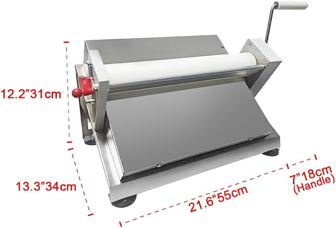 Manual Fondant Dough Sheeter, 16 inch Pastry Dough Roller, Croissant Baking Presser