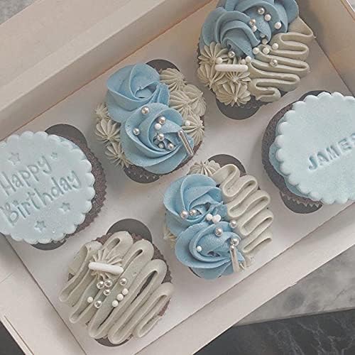 Happy Birthday Embosser Stamp for Icing Fondant Frosting Sugar Paste Cupcake Cake Cookie Baking Decoration (Pattern 2)