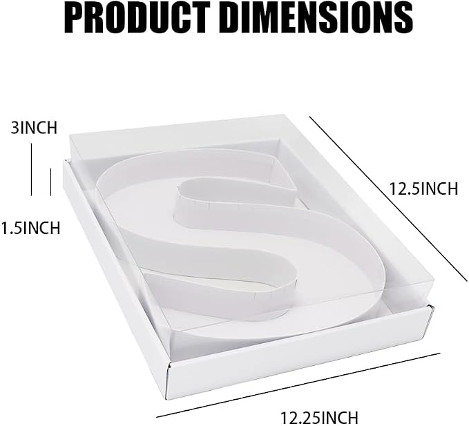 WENPACK 12.5" Cardboard Letter Shaped Mache Decorative Strawberries Fillable Sweets Candy Box with Clear Lid (White, S)