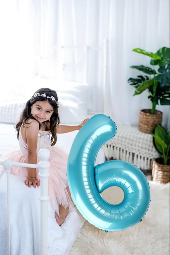 40 Inch Number 8 Balloon, Pastel Blue 8 18 28 80 Birthday Balloons for Men Boys, 8th Birthday Decorations Party Supplies, Wedding, Graduations