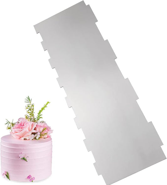8.6 Inch Stainless Steel Cake Scraper Metal Scraper for Cake Smoother Leveler Scraper Cake Decorating Comb Cake Cutter for Mousse Butter Cream (Style 5)