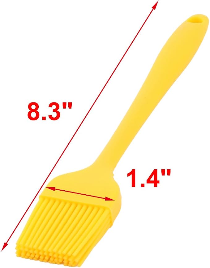 uxcell Silicone Family Bakery Cookie Cake Baking Tool Cream Butter Pastry Brush Yellow