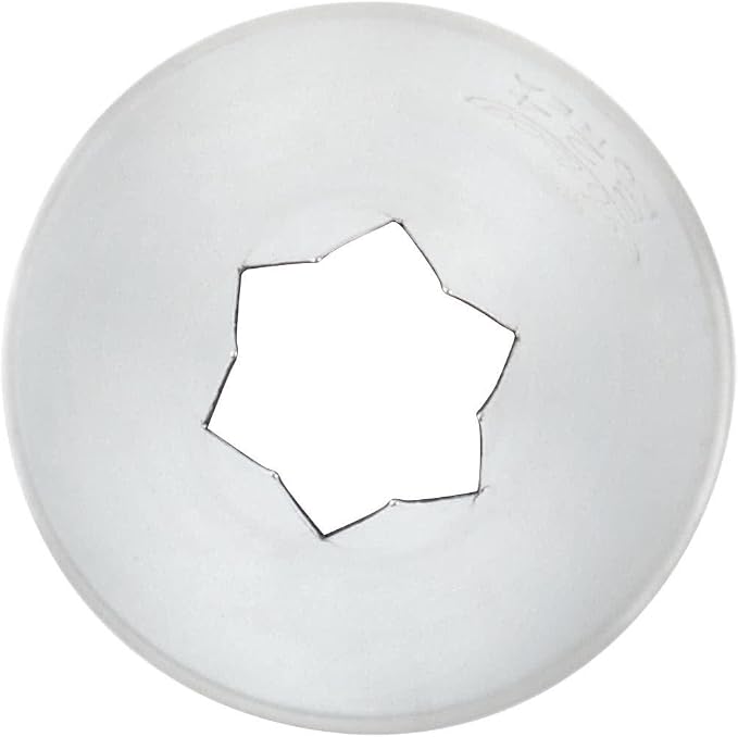 Ateco # 824 - Open Star Pastry Tip .38'' Opening Diameter- Stainless Steel