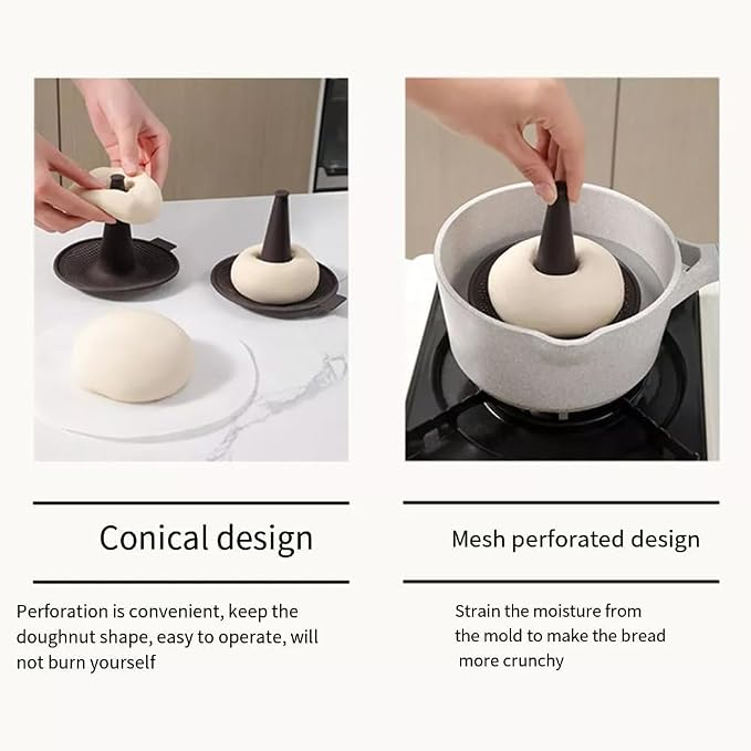 Donut Mold for Baking,Donut Pans Set,6 Pieces Pastry Molds for Bagel and Doughnut Cake Pans (6pcs,Coffee)