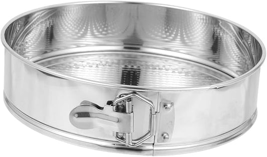 INOOMP Stainless Steel Springform Cake Pan 9-inch Removable Bottom Leakproof Lock for Cheesecake Baking Kitchen Bakeware with Reliable Spring Clip