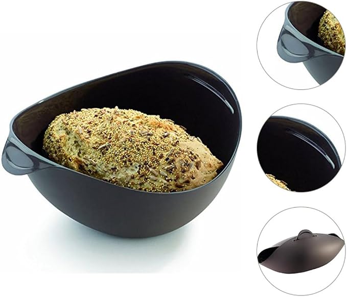 Saycker Silicone Bread Bowl,Bread Maker Mold for Baking Bread,Flexible Soft Loaf Pan for Homemade Bread Sourdough,Bakeware Tool for Baking,Easy to Mix,Proof and Bake
