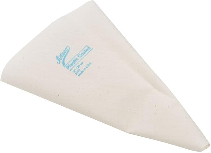 Ateco Plastic Coated Canvas Decorating Bag, 10-Inch, Reusable, Made in USA, White