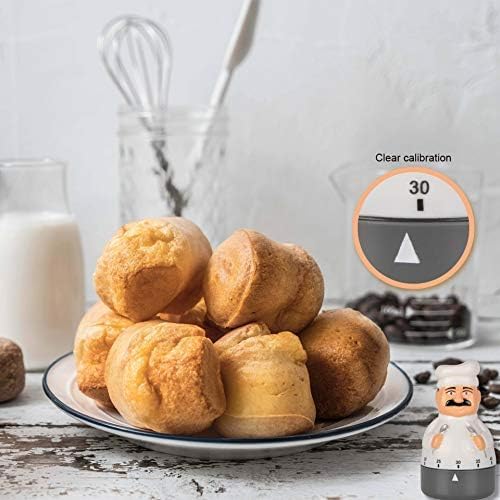 Jayron Mechanical Kitchen Timer 60 Minutes Countdown Timer Chef Shaped Alarm Clock,Suit for Children and Elderly,Used for Cooking Baking Facial Mask