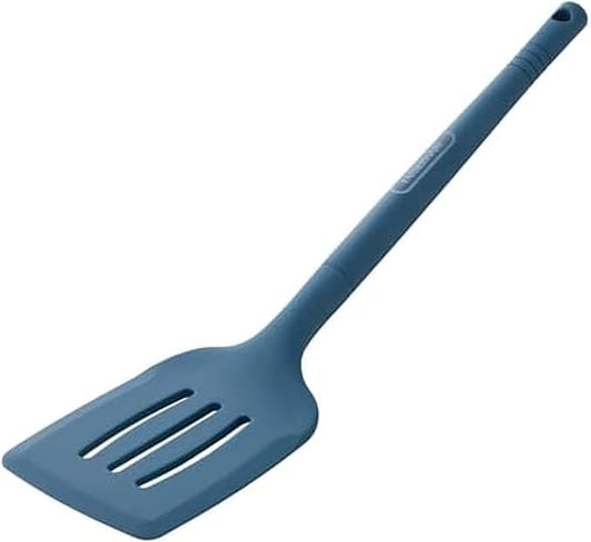 Farberware Pro Silicone Slotted Turner, Blue - Heat Resistant Spatula for Nonstick Cookware, 13 Inch Flipping Tool, Dishwasher Safe Kitchen Utensil