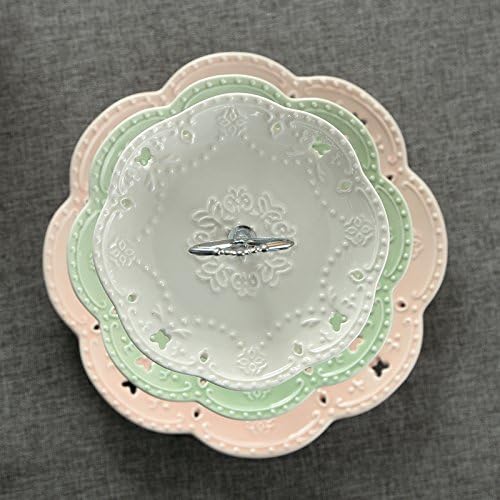 Jusalpha® 3-Tier Porcelain Cake Stand-Dessert Stand-Cupcake Stand-Tea Party Serving Platter, Comes in a Gift Box- Free Sugar Tong,3 Color (Silver)