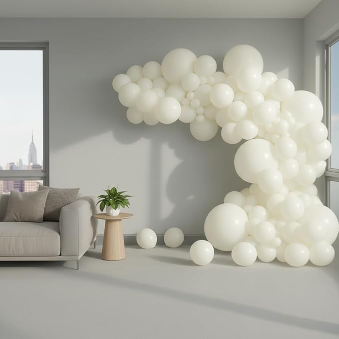 Balloon Garland Arch Kit – 146 Pcs White Balloons for Baby Shower, Birthday, Gender Reveal, Wedding Party – DIY Kit by Vellax™