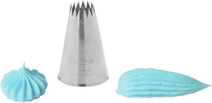 Ateco # 866 - French Star Pastry Tip 1/2'' Opening Diameter- Stainless Steel