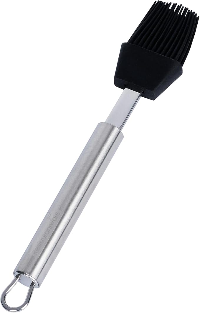 Restaurantware Silicone Basting Pastry Brush - German Standard Heat-Resistant Basting Brush with Stainless Steel Handle, Dishwasher Safe - Egg Wash Brush for Butter, BBQ, Sauce, Baking