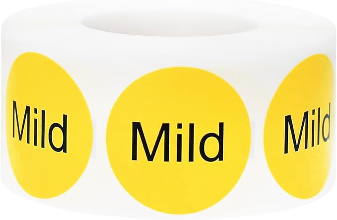 Yellow with Black Mild Circle Dot Adhesive Stickers, 1 Inch Round Labels, 500 Total Stickers