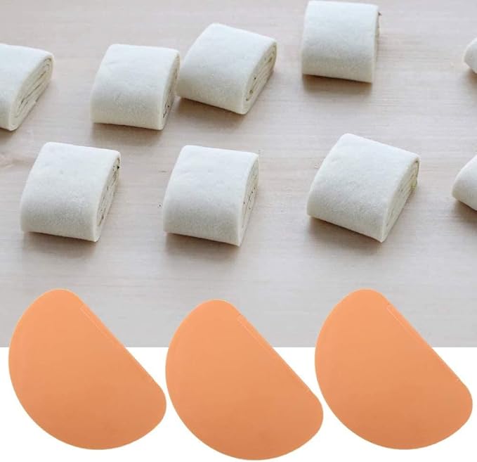 Vctitil 5 Pieces Flexible Bowl Scraper Dough Scrapers, Plastic Curved Pastry Scraper Bowl Scraper Dough Cutter for Baking Bread Cake Pizza Cookie