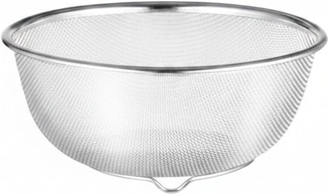 Stainless Steel Mixing Bowl Set with Nested Strainer, 2-in-1 Prep Basin for Washing, Draining, and Mixing