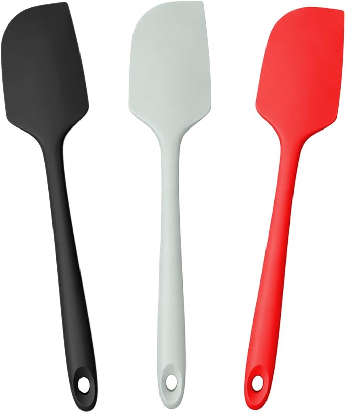 Silicone Spatula,Rubber Spatulas,600°F Heat resistant Baking Spatula, Cooking,Scraping,and Mixing, Non Stick Kitchen Utensils, BPA Free (3 PCS 11 INCH)