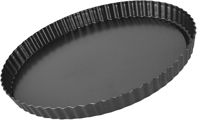Tart Pan Quiche Pan Multifunctional Thickening Nonstick Deep Baking Dish Pie Plate Tools with Removable Bottom for Home Kitchen Dining(13 in)