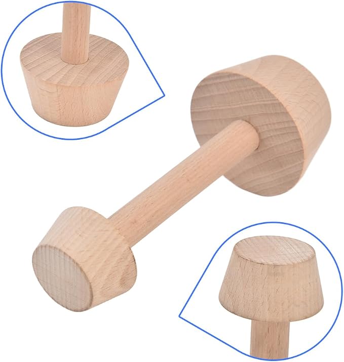 Wooden Egg Tart Tamper, 5.8in Double Side Pastry Press Tool | Baking Shaping Tool For Consistent Tart Shell Forming, Suitable For Home Kitchen Use And Handmade Pastry Preparation Work