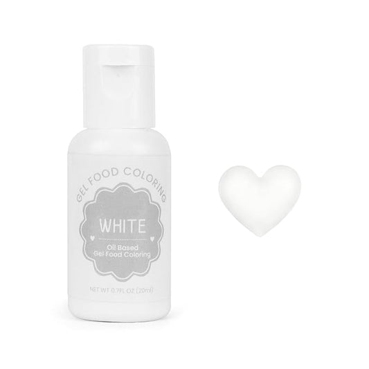 Oil Based Food Coloring for Chocolate, 20ml Edible White Oil Based Food Coloring Gel for Cake Decorating, Sugar, Candy Melts, Baking, Cookies, Icing Frosting, Meringues, Cream- 0.7 Fl. Oz(White)