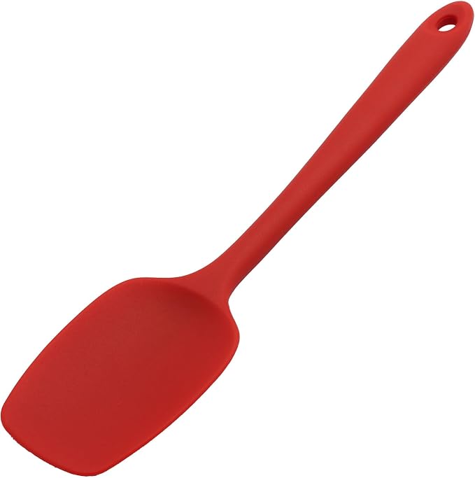 11in Heat Resistant Silicone Spatula,High Temp Flexible Kitchen Scrapers Food Grade Bowl Scrapers,Seamless Baking Supplies Scratch-Proof for Scraping Non-Stick Pans Cooking(Red2)