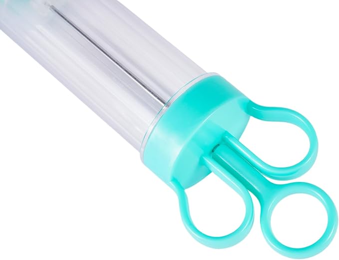 Cupcake Injector/Decorating Icing Set, 9-Piece Set, Stainless Steel Laminating gunCookie gunSqueeze cookie makerCream laminating gunLaminating nozzleSoluble beansBaking tools (Blue 9pcs)