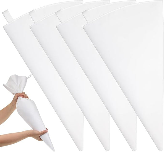 COMNICO 4 Pcs Reusable Pastry Piping Bags, 24 Inch Cake Decorating Bags Non-Slip Extra Thick Durable Cake Decorating Bag for Icing Cakes Cookies Baking Decoration Supplies